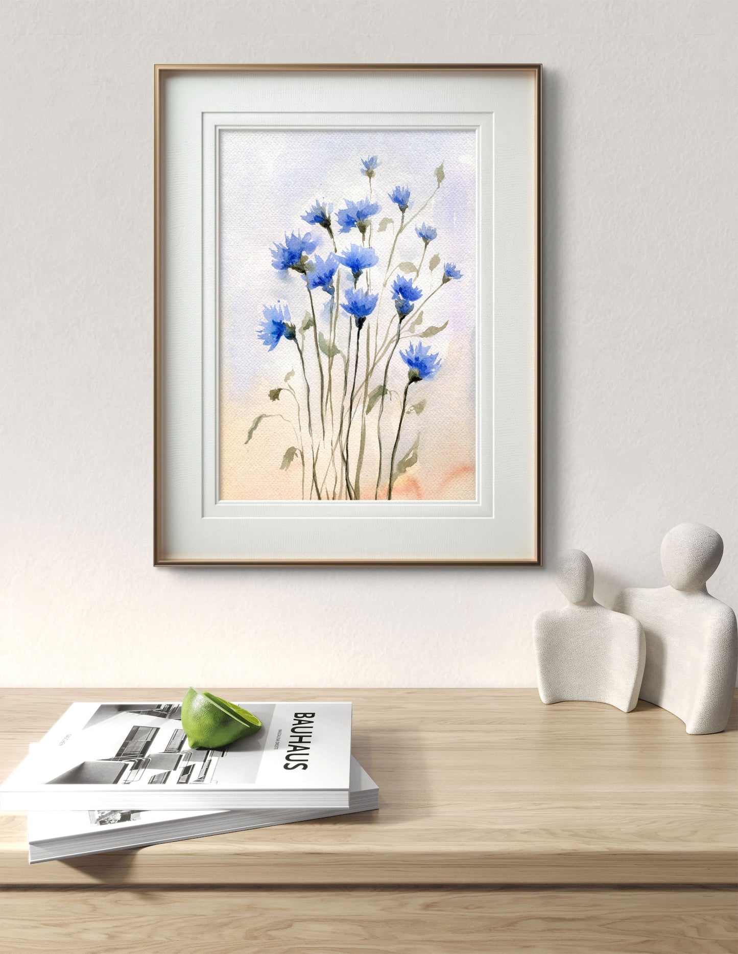 Cornflower Watercolor Photo paper poster Unframed Poster