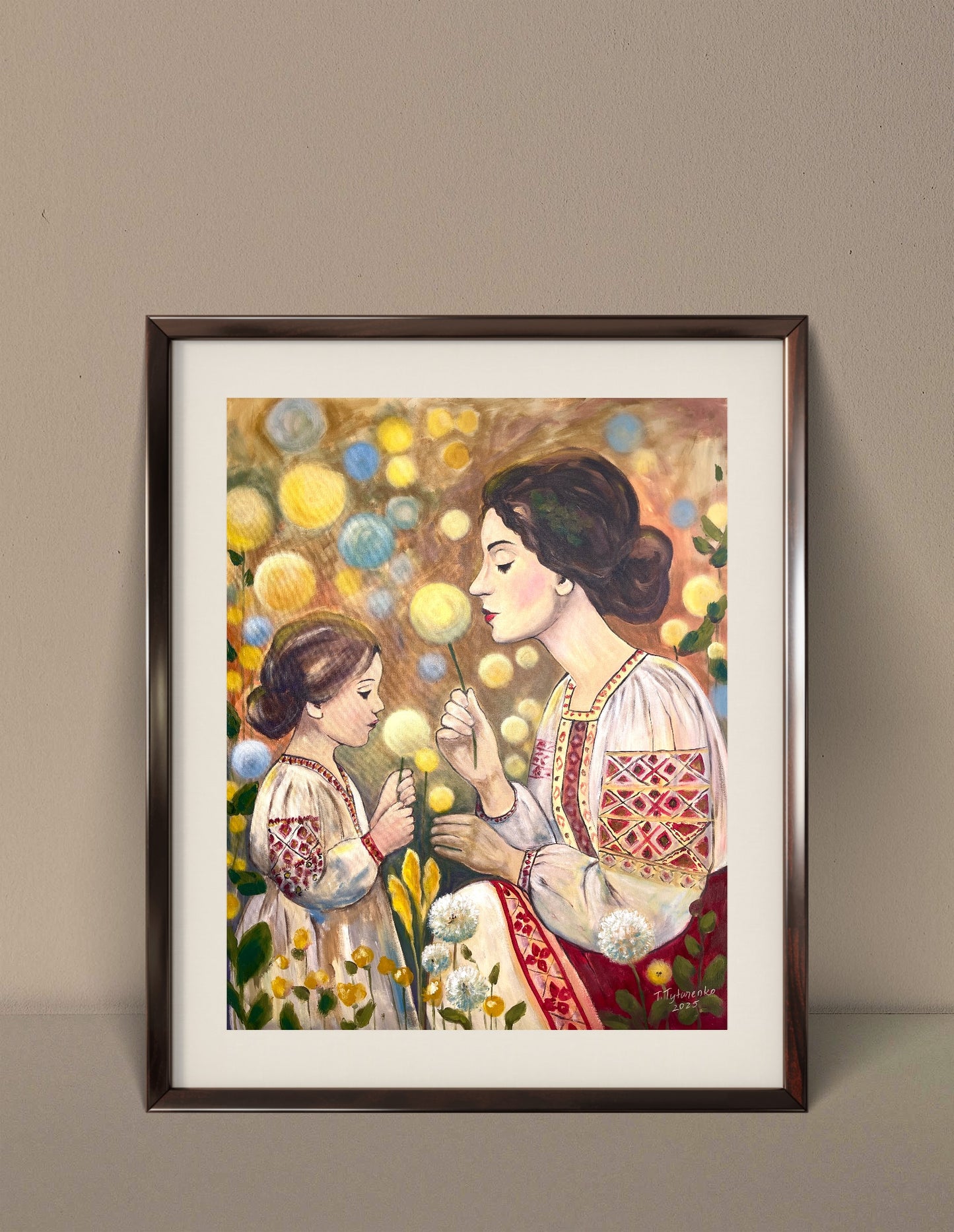 Mother and Daughter Poster Ukrainian Folk Art Print Gift for Mother Motherhood Gift