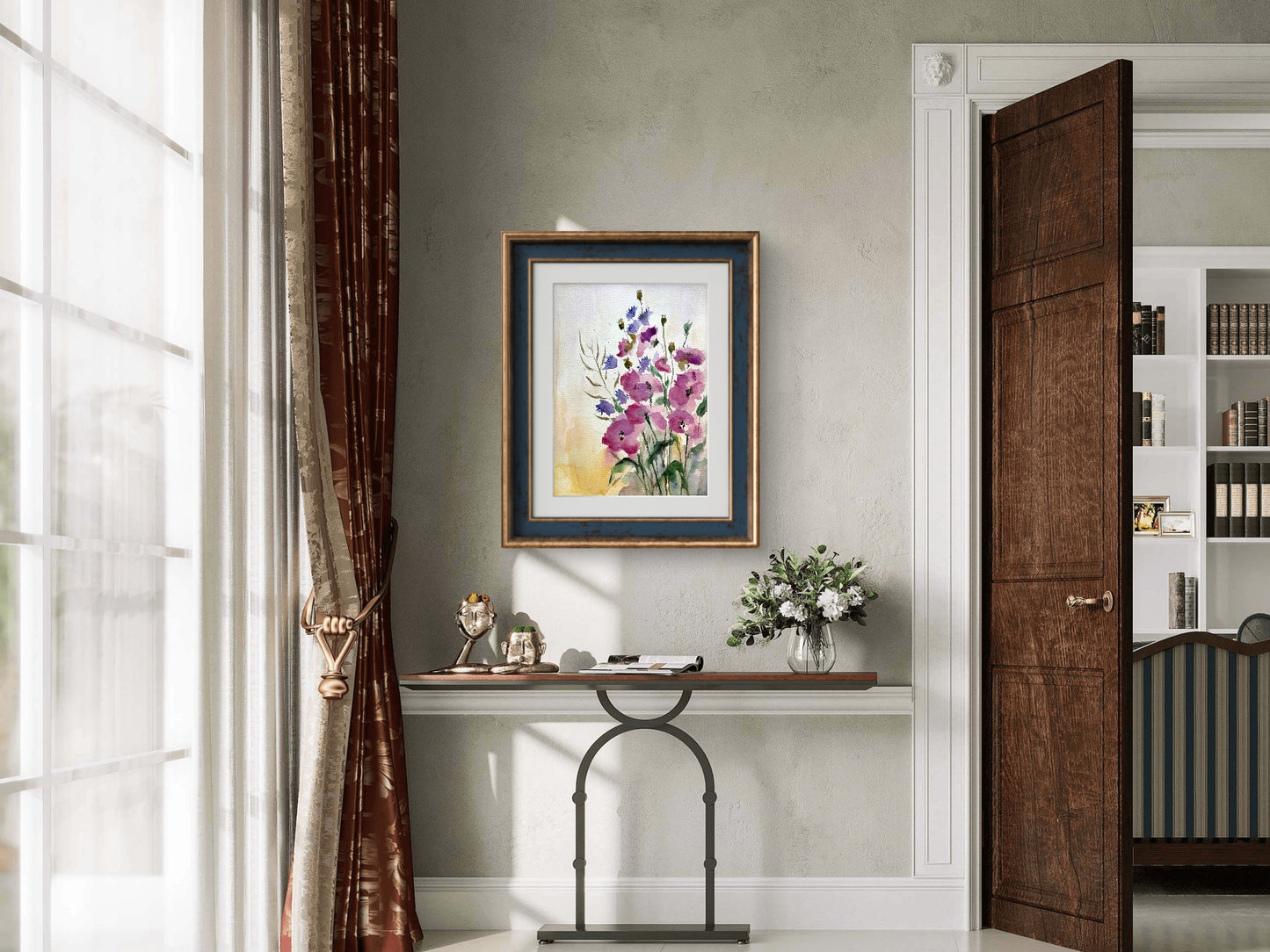 Floral Art Print Large Poster with Flowers