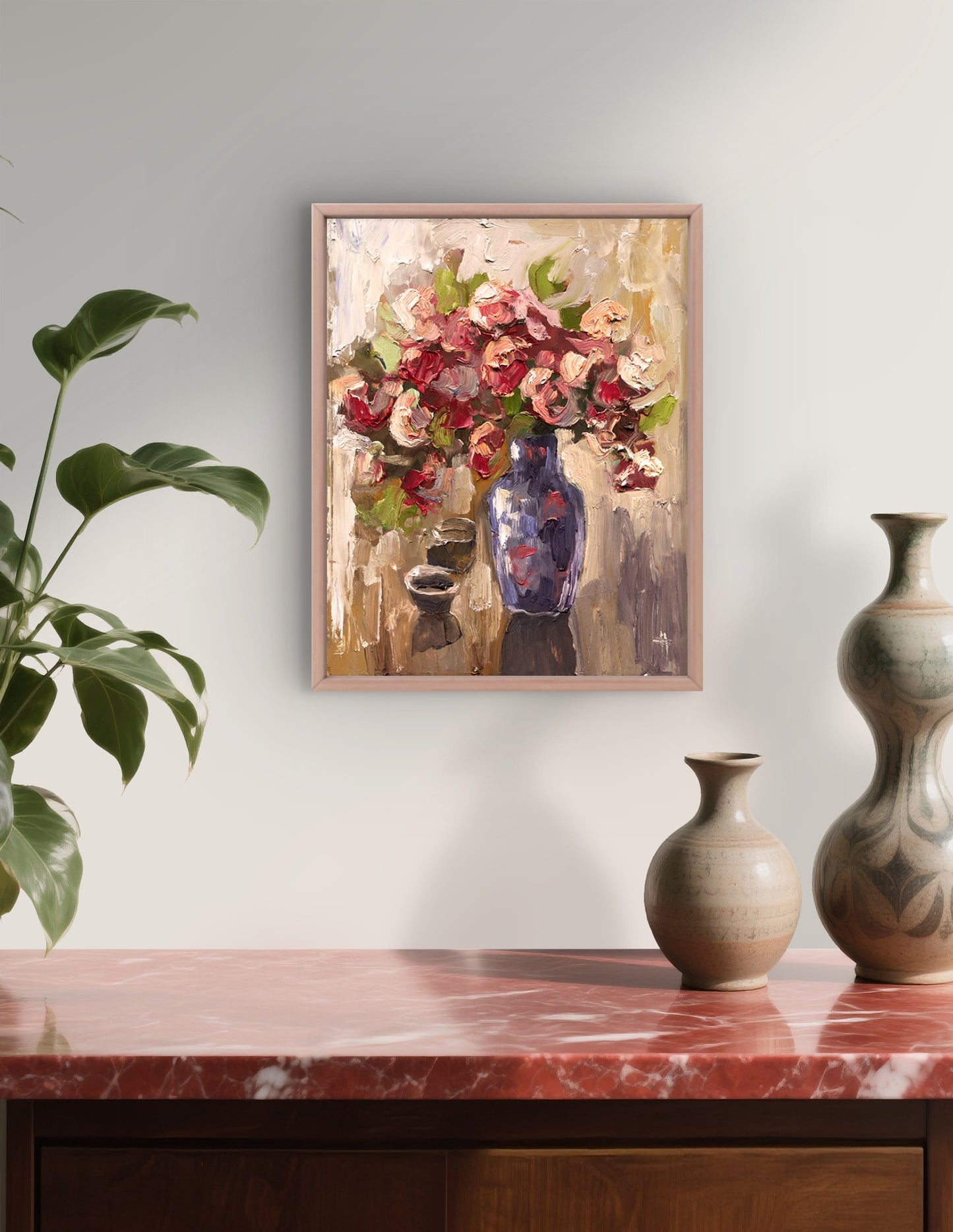 Vintage Style Framed poster Flowers in a Vase
