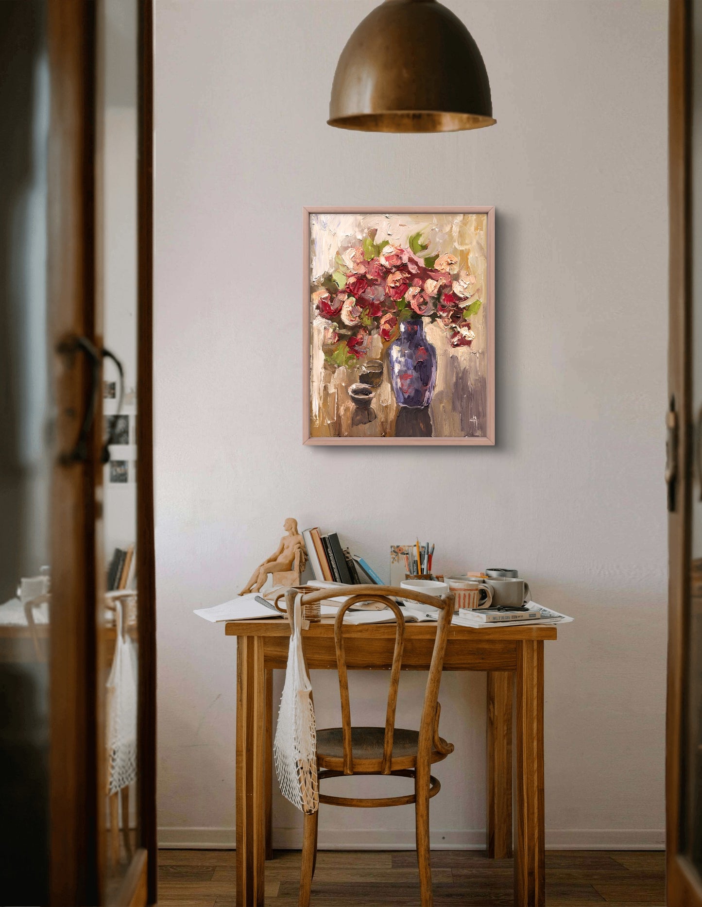Vintage Style Framed poster Flowers in a Vase