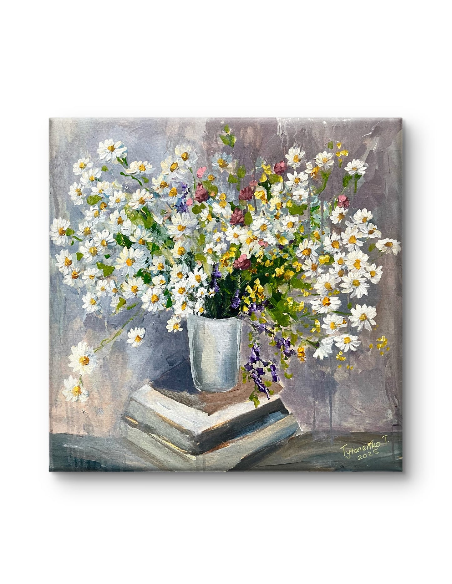 “Fresh From the Heart” – Original Floral Painting | 24x24 inch | Impasto Still Life on Canvas