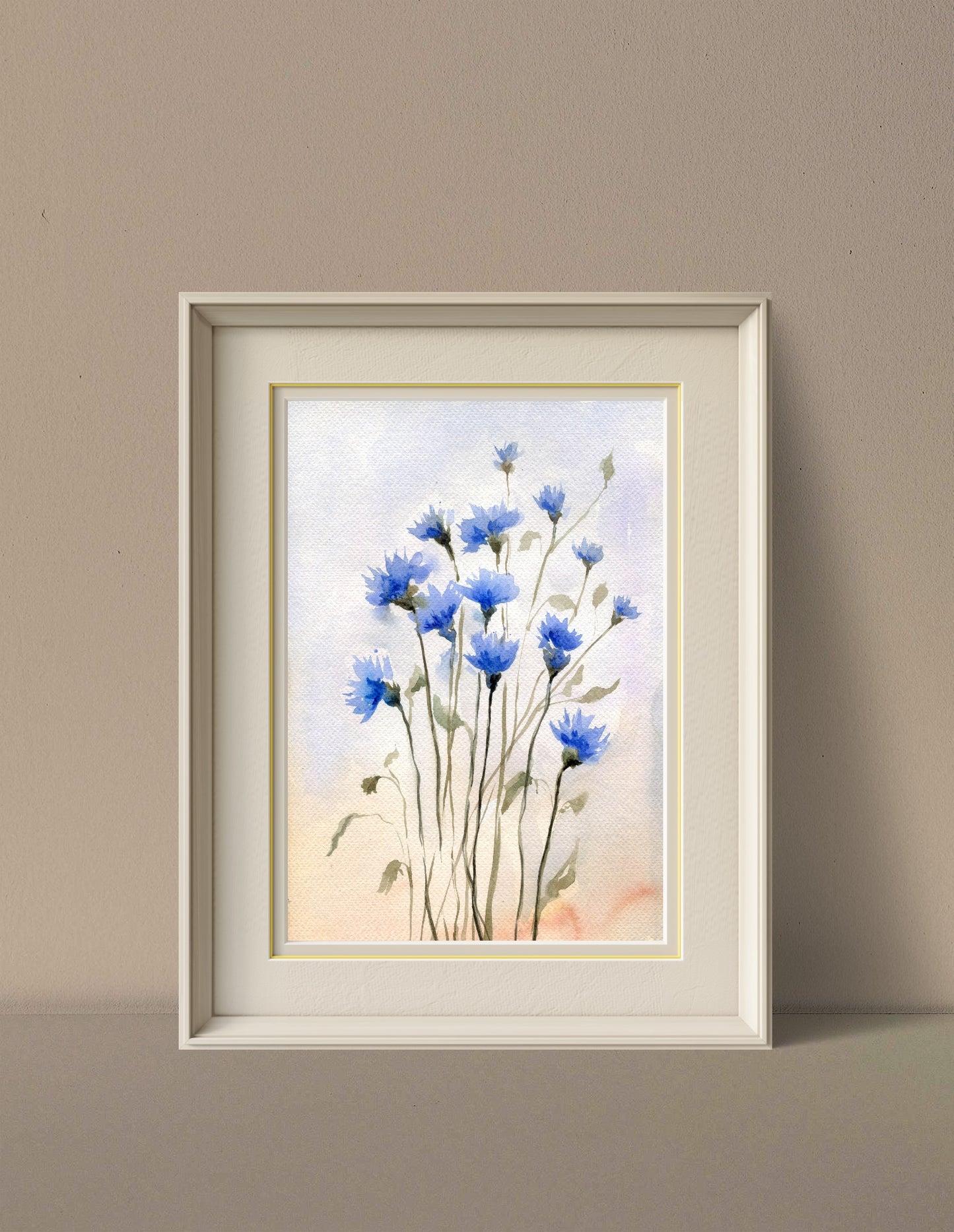 Cornflower Watercolor Photo paper poster Unframed Poster