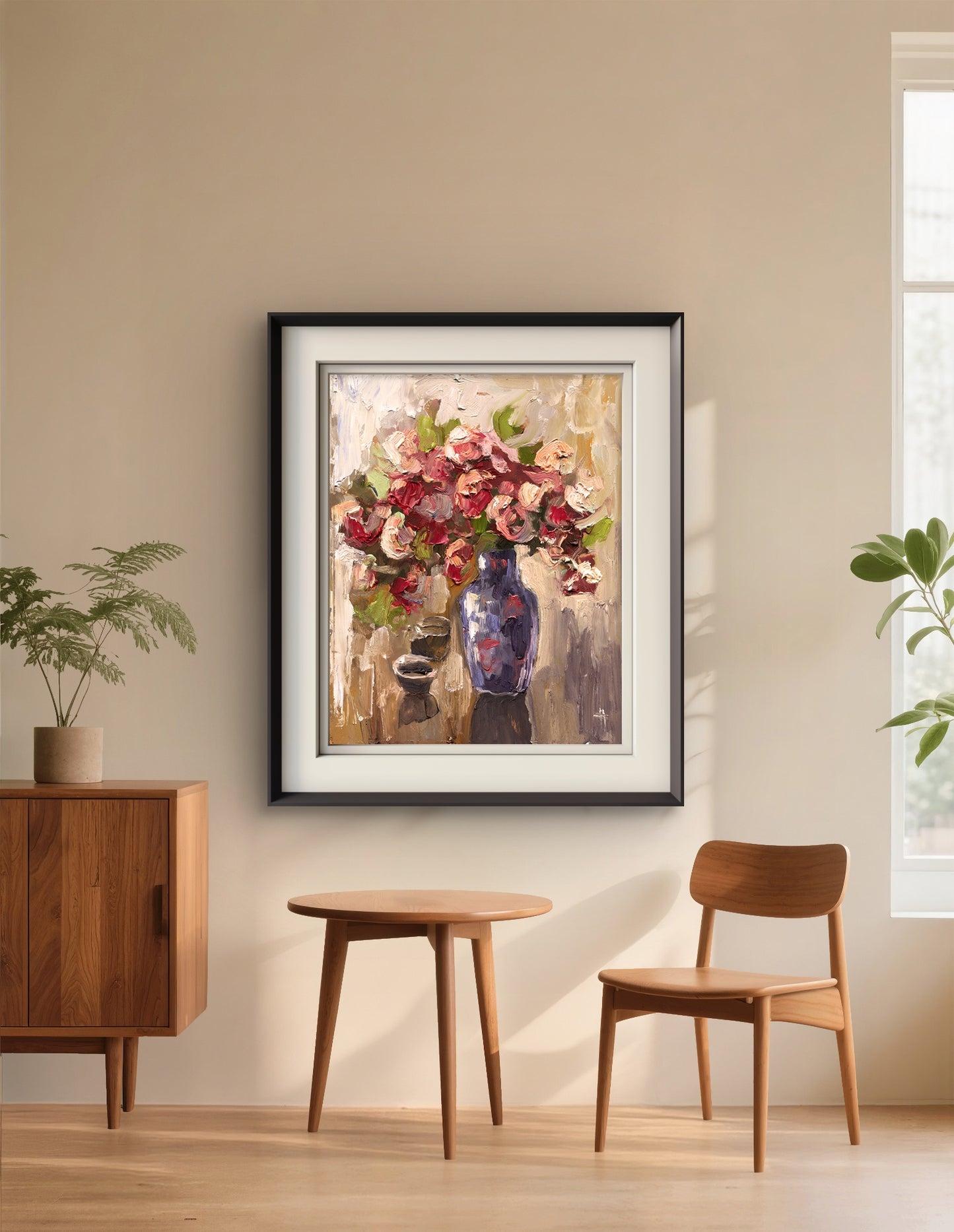 Vintage Photo paper poster Flowers Wall Art