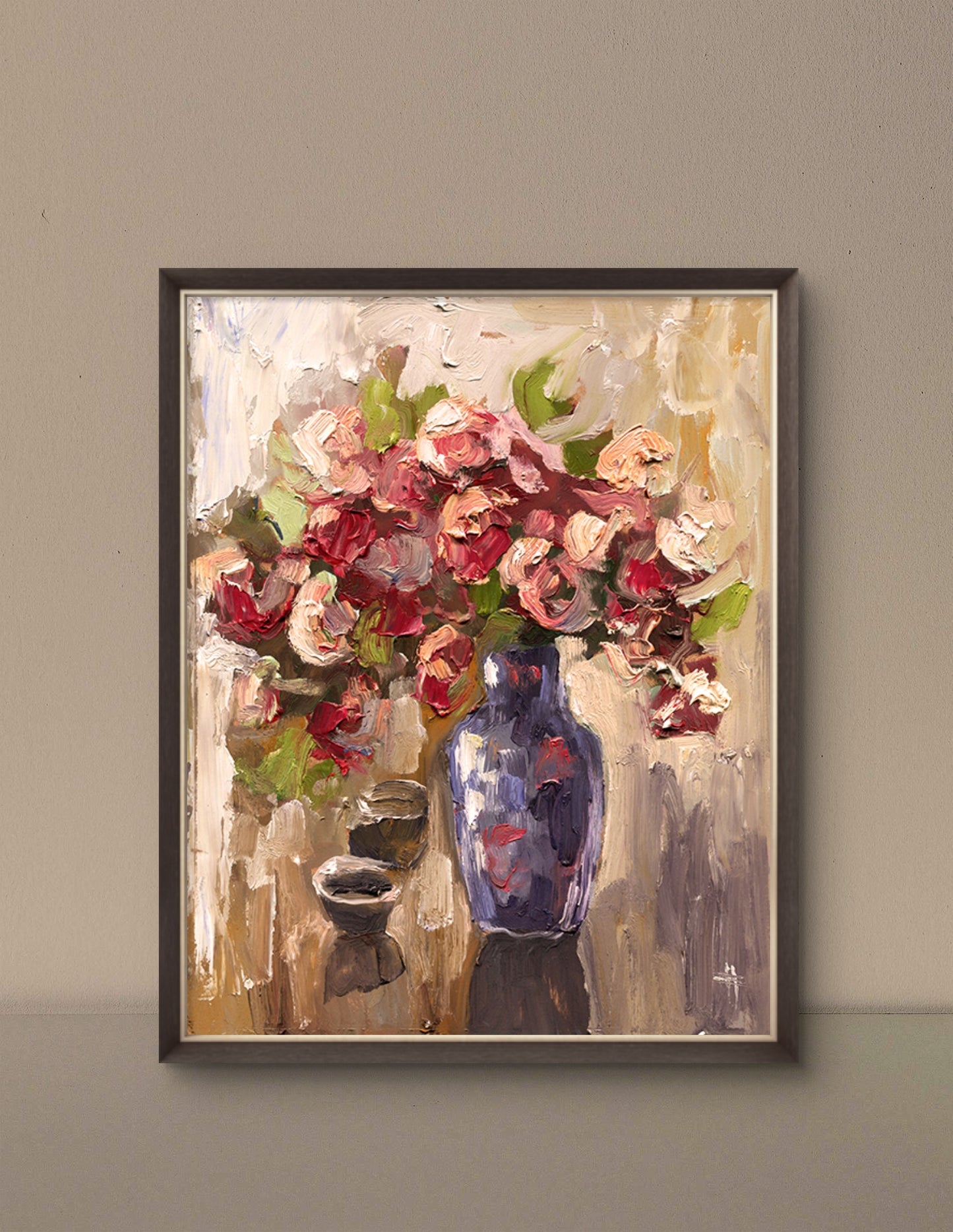 Vintage Photo paper poster Flowers Wall Art