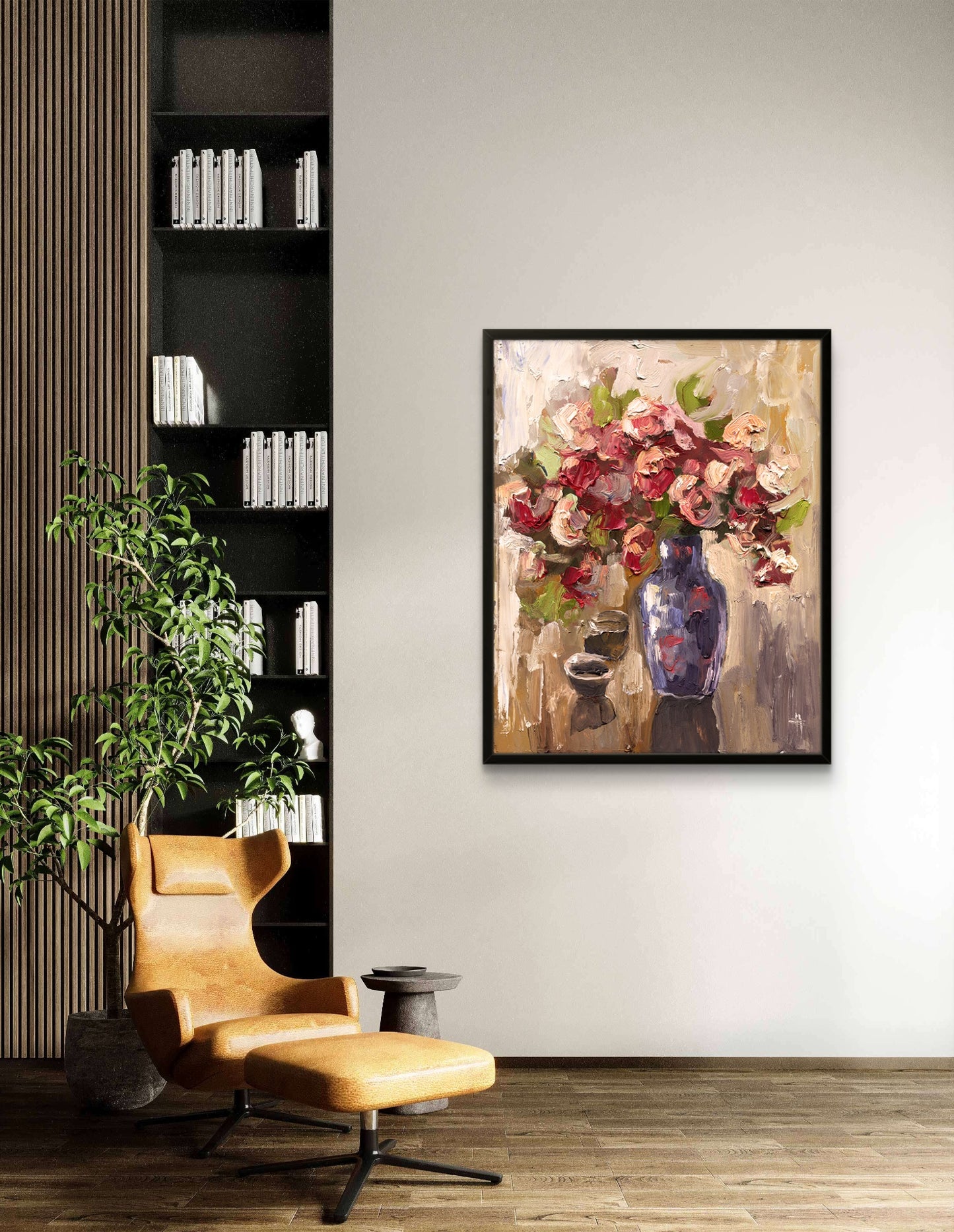 Vintage Style Framed poster Flowers in a Vase