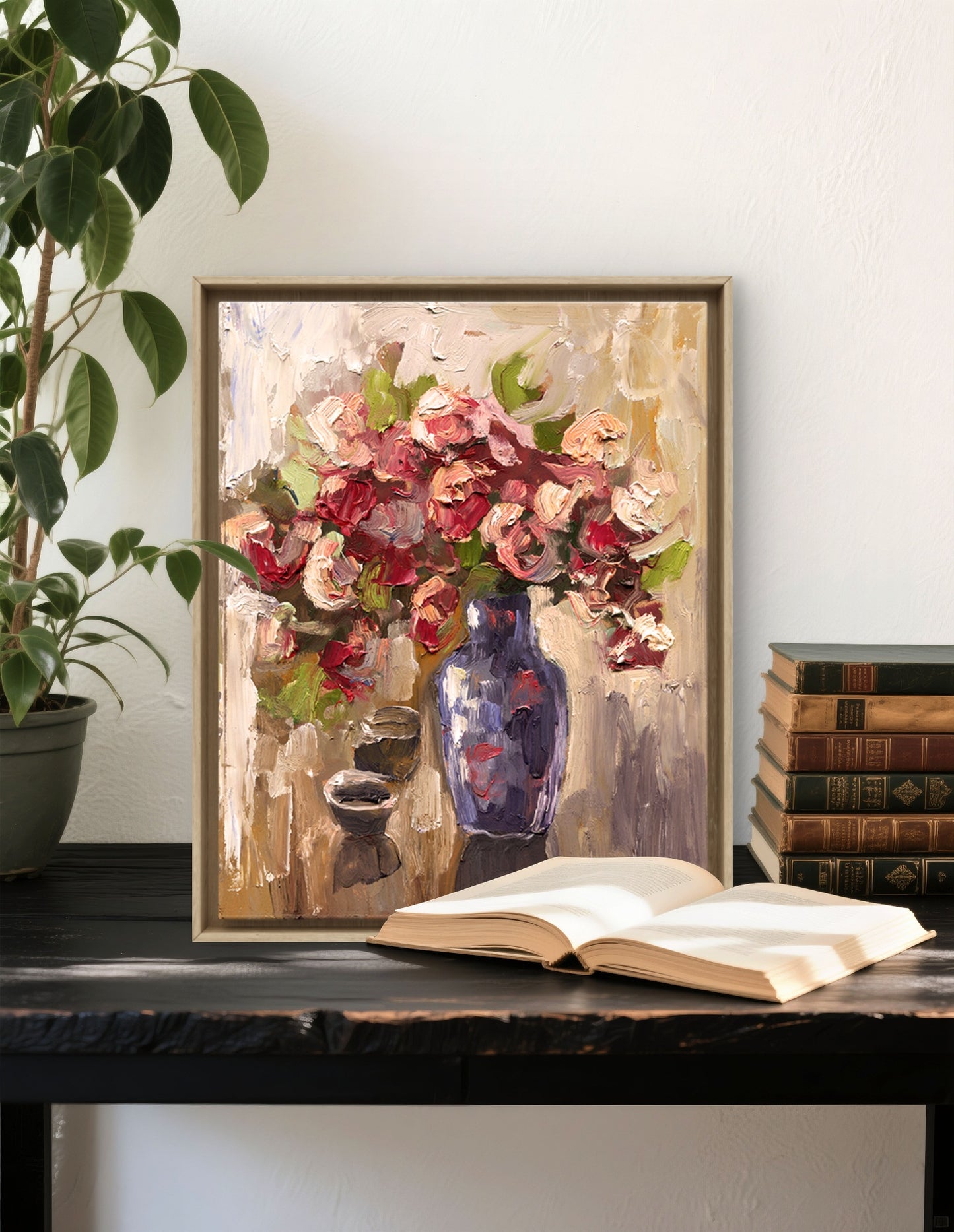 Vintage Photo paper poster Flowers Wall Art