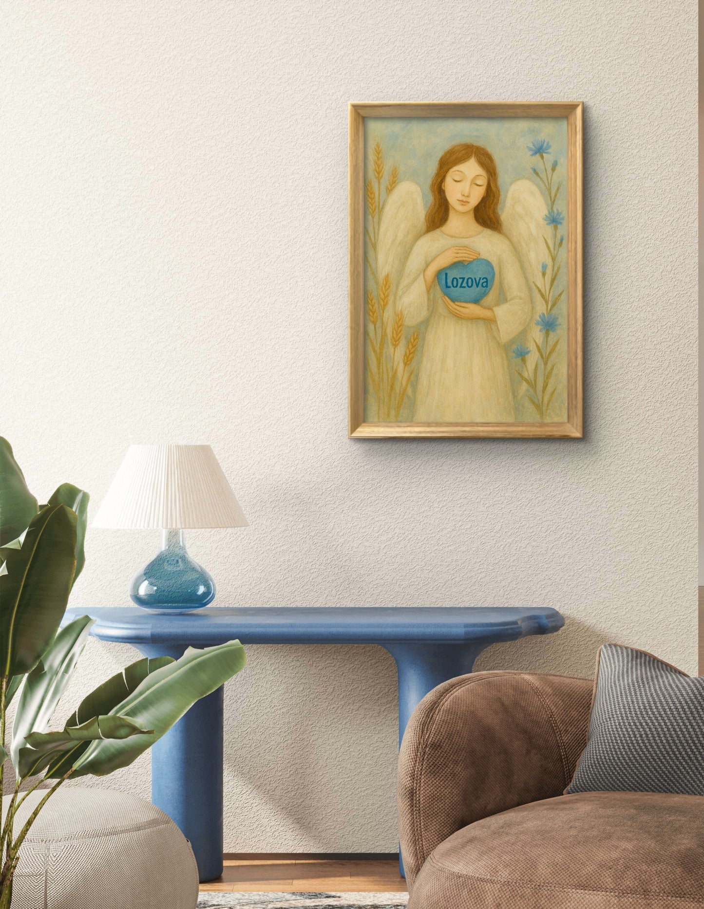 Ukrainian Wall Art Angel Painting Ukraine Poster Tianaartlab Poster Guardian Angel Gift for her
