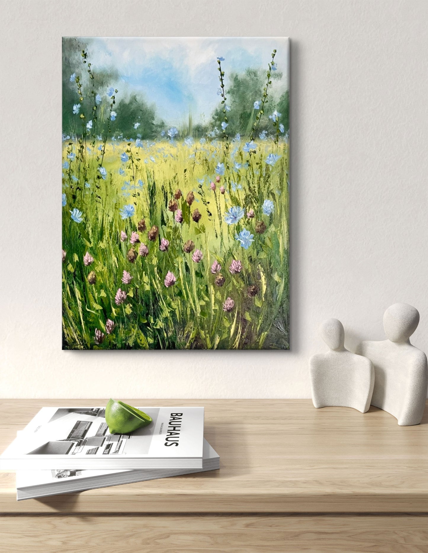 Wildflower painting Original oil painting Meadow landscape