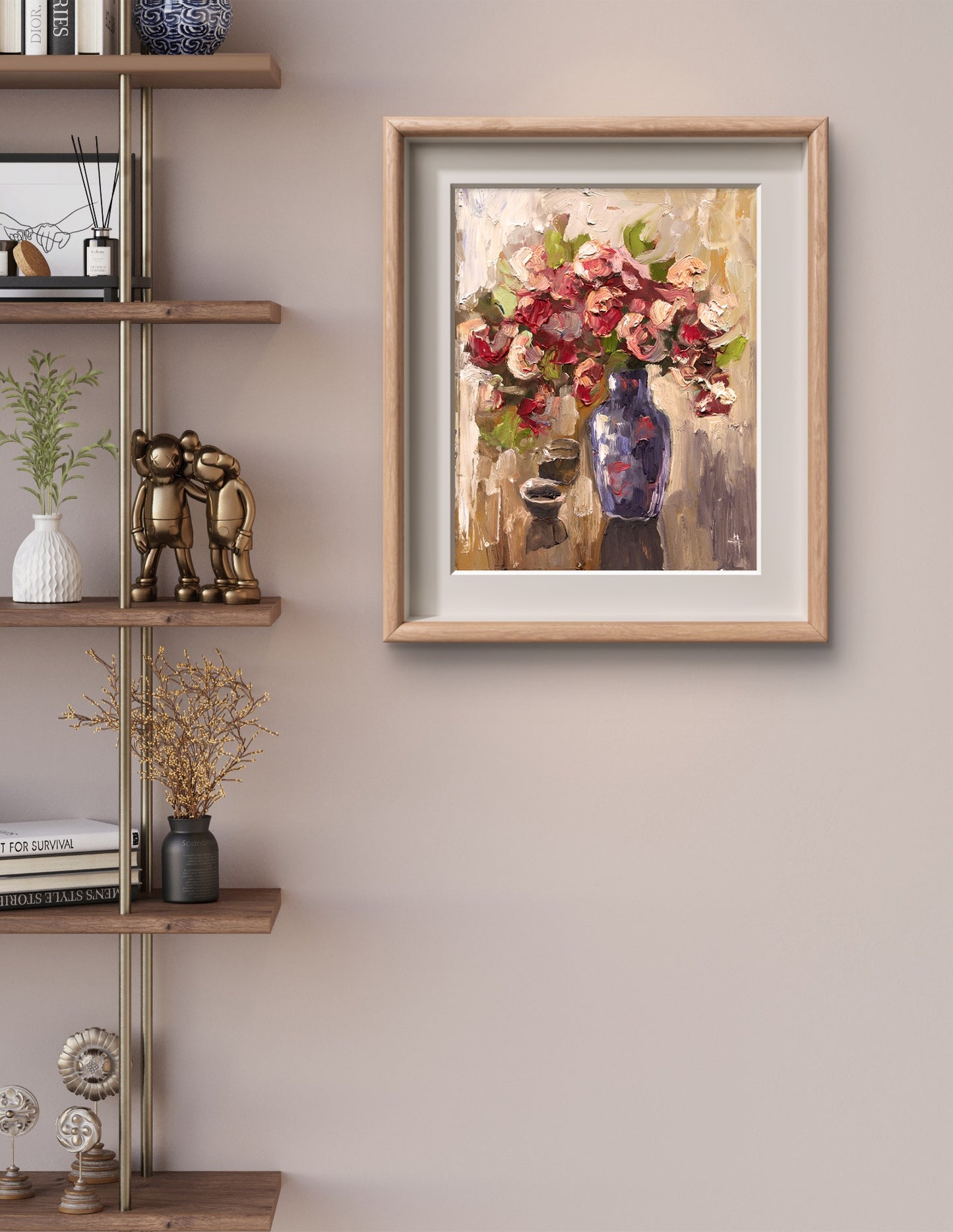 Vintage Photo paper poster Flowers Wall Art