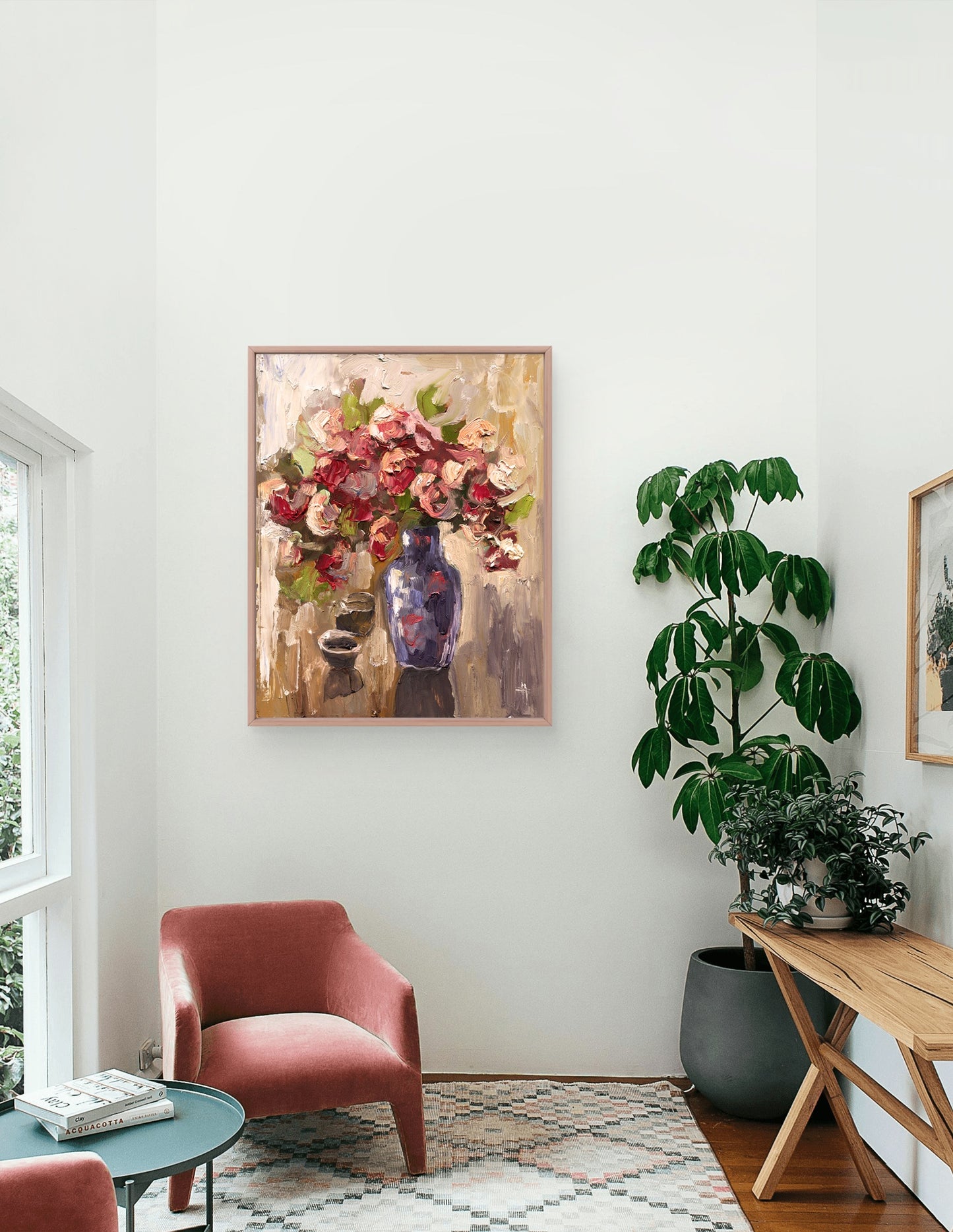 Vintage Style Framed poster Flowers in a Vase