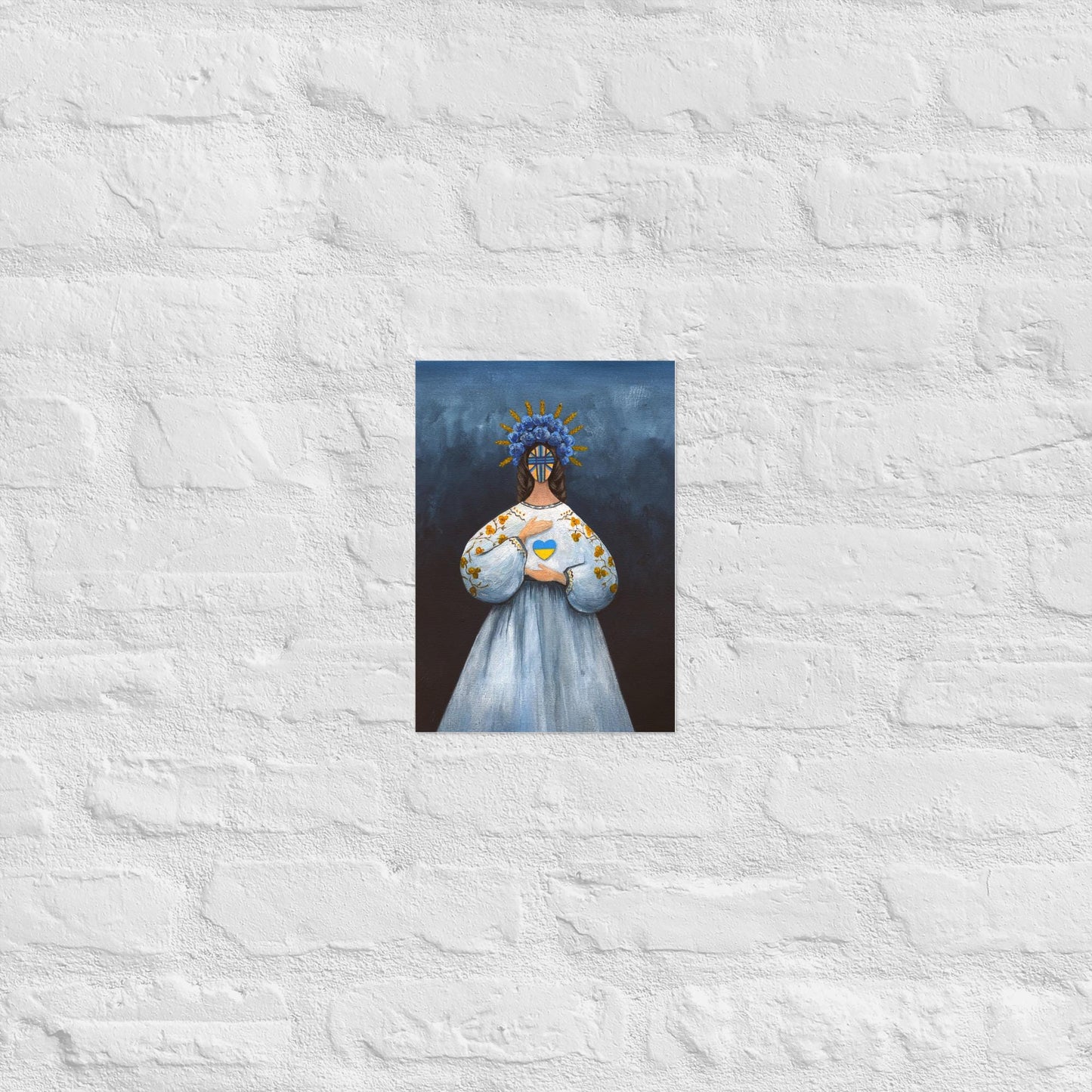 Ukrainian Style Wall Unframed Poster with Ukrainian Motanka