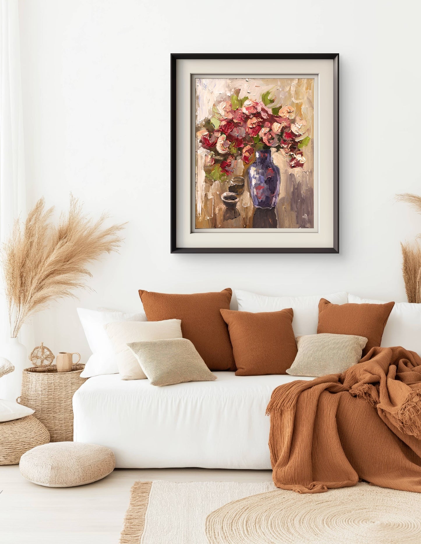Vintage Photo paper poster Flowers Wall Art