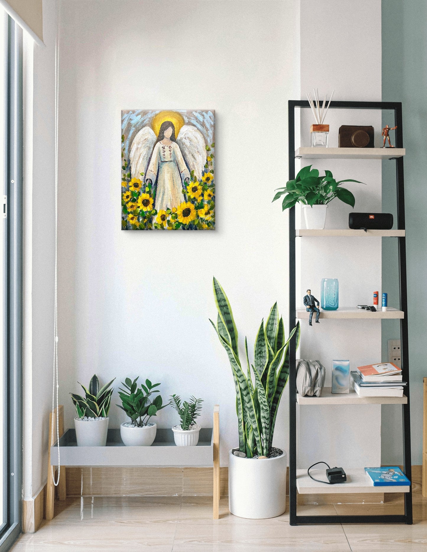 Ukrainian Angel Painting Sunflower Angel Wall Art