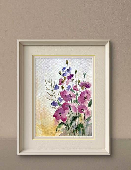Floral Art Print Large Poster with Flowers