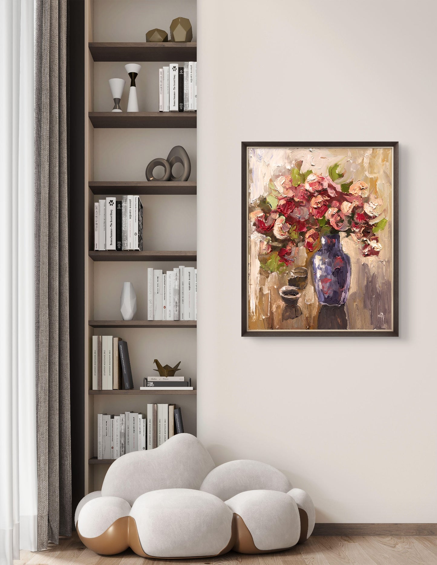 Vintage Photo paper poster Flowers Wall Art