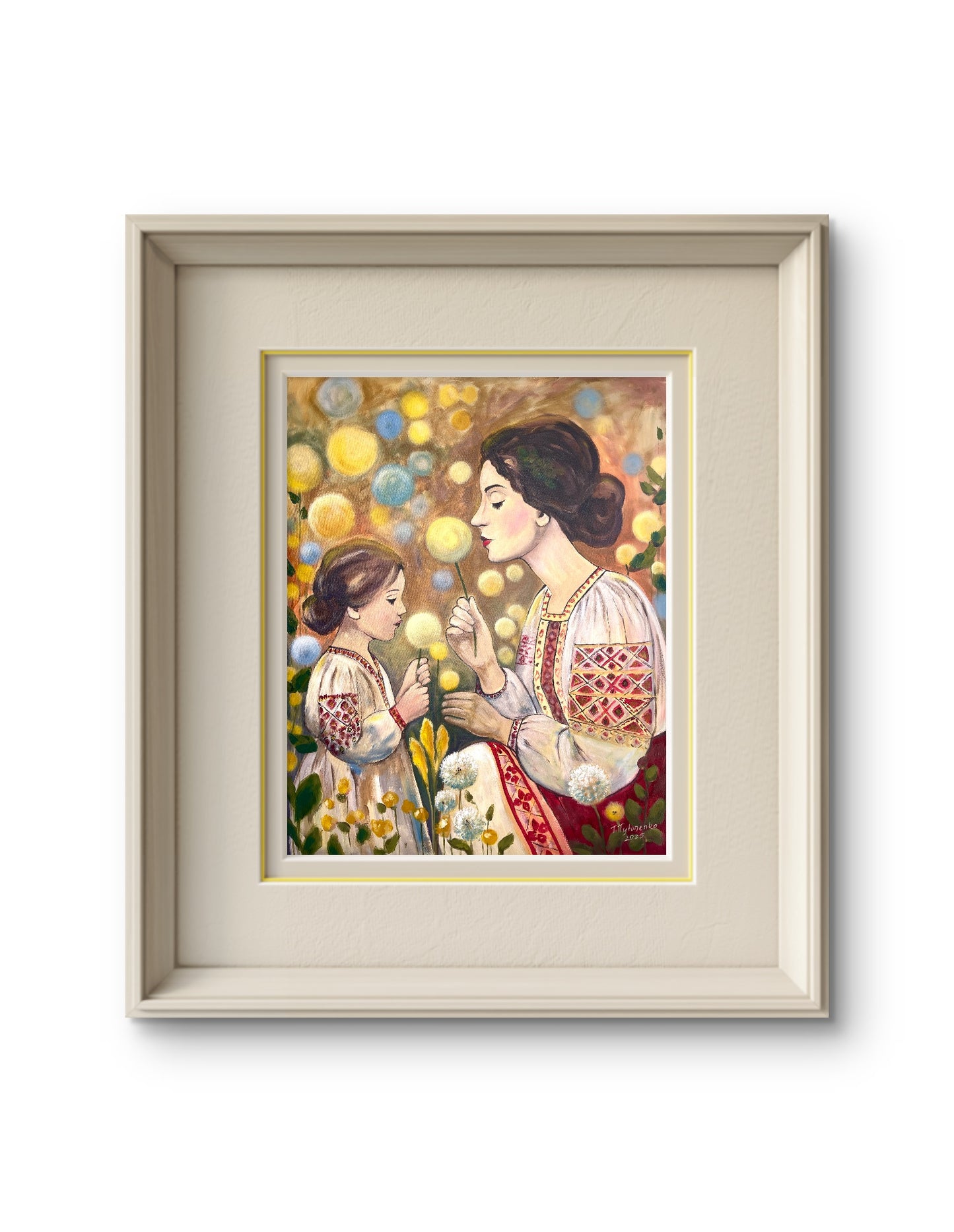 Mother and Daughter Poster  Ukrainian Folk Art Print Gift for Mother  Motherhood Gift