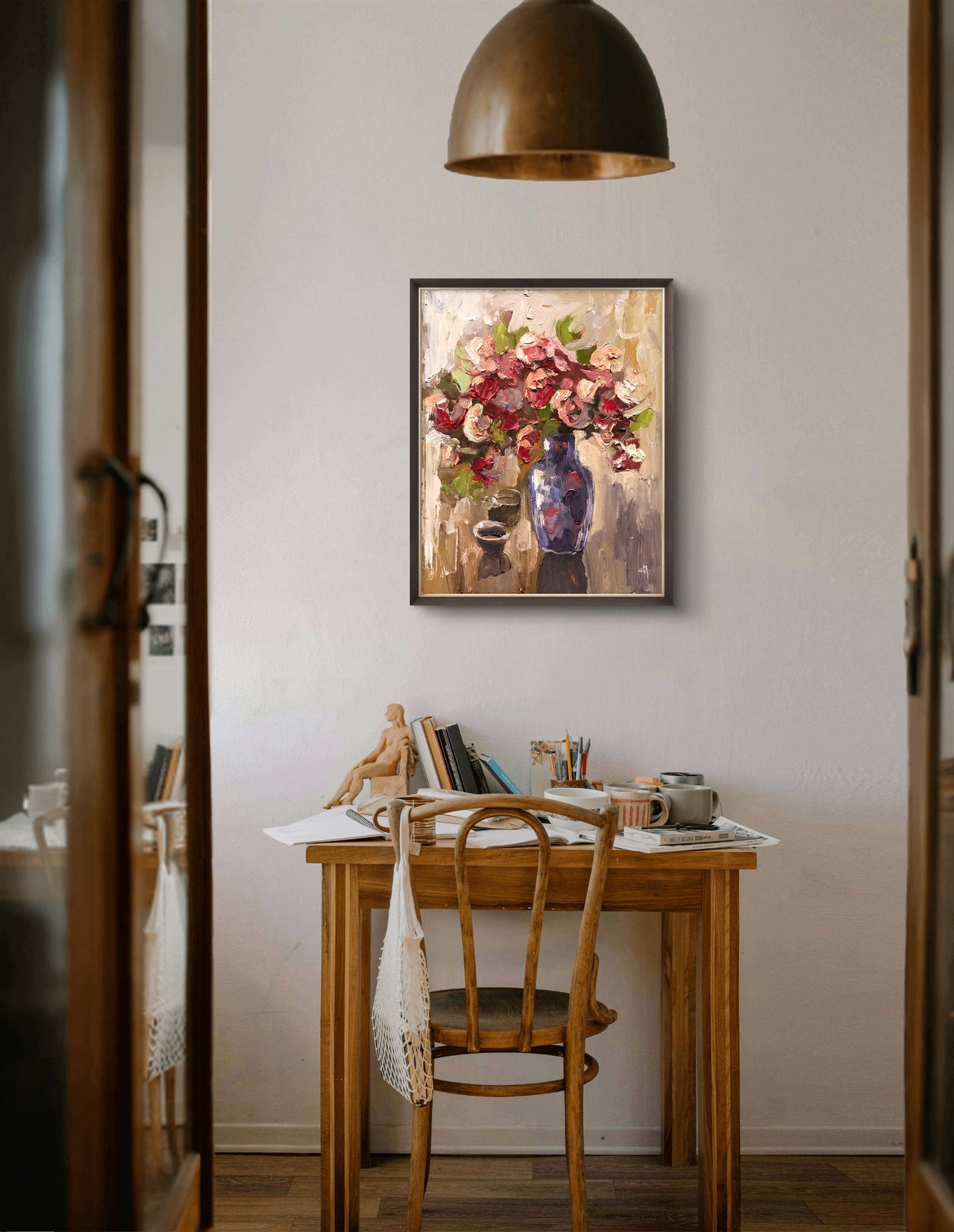 Vintage Photo paper poster Flowers Wall Art