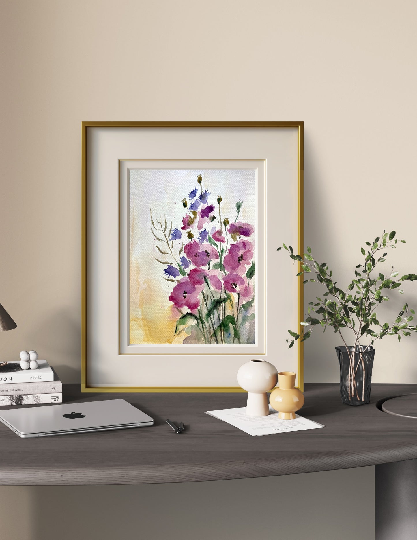 Floral Art Print Large Poster with Flowers
