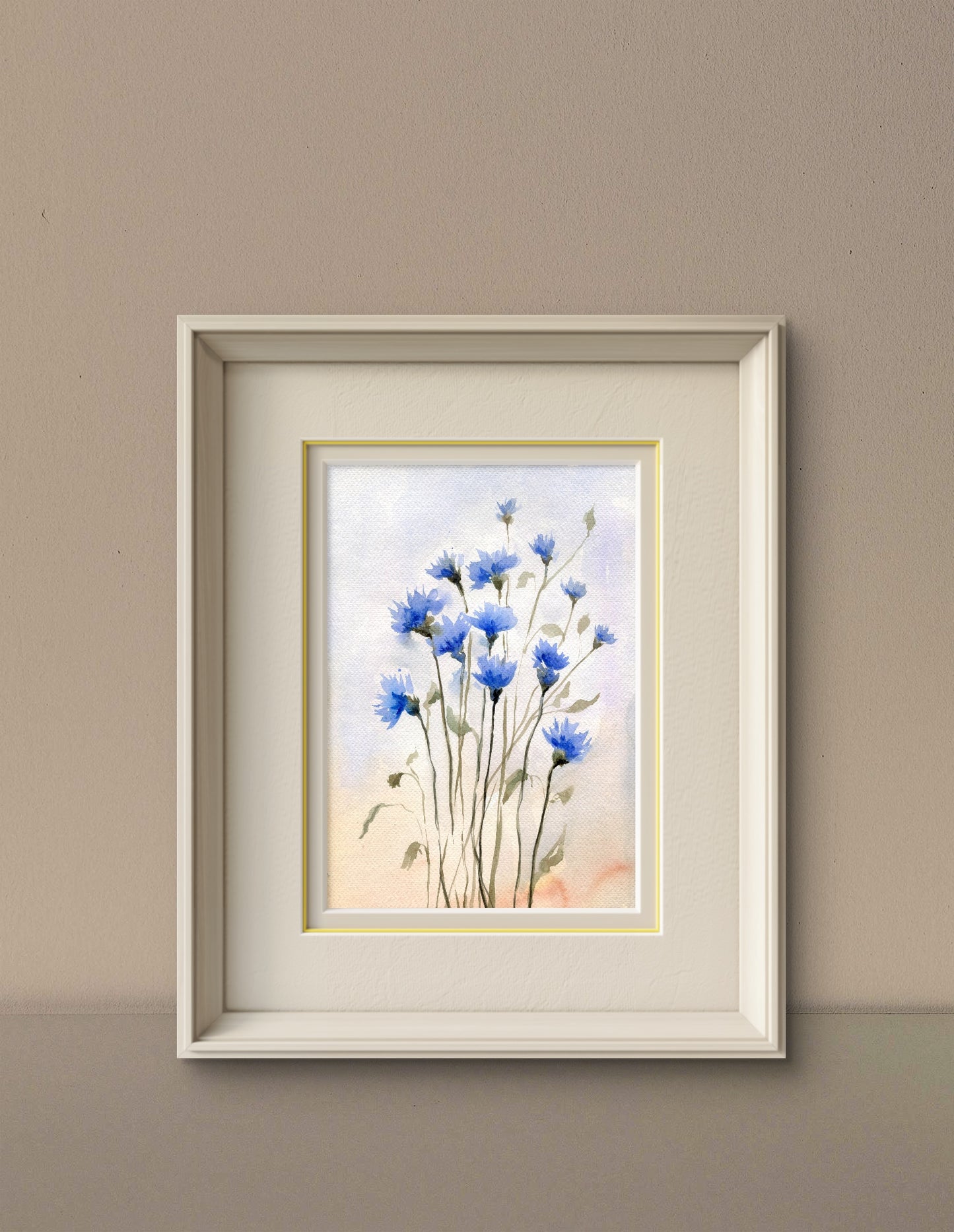 Cornflower Watercolor Photo paper poster Unframed Poster