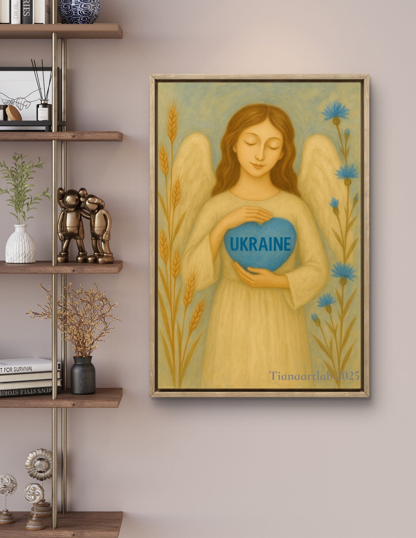 Ukrainian Wall Art Angel Painting Ukraine Poster Tianaartlab Poster Guardian Angel Gift for her