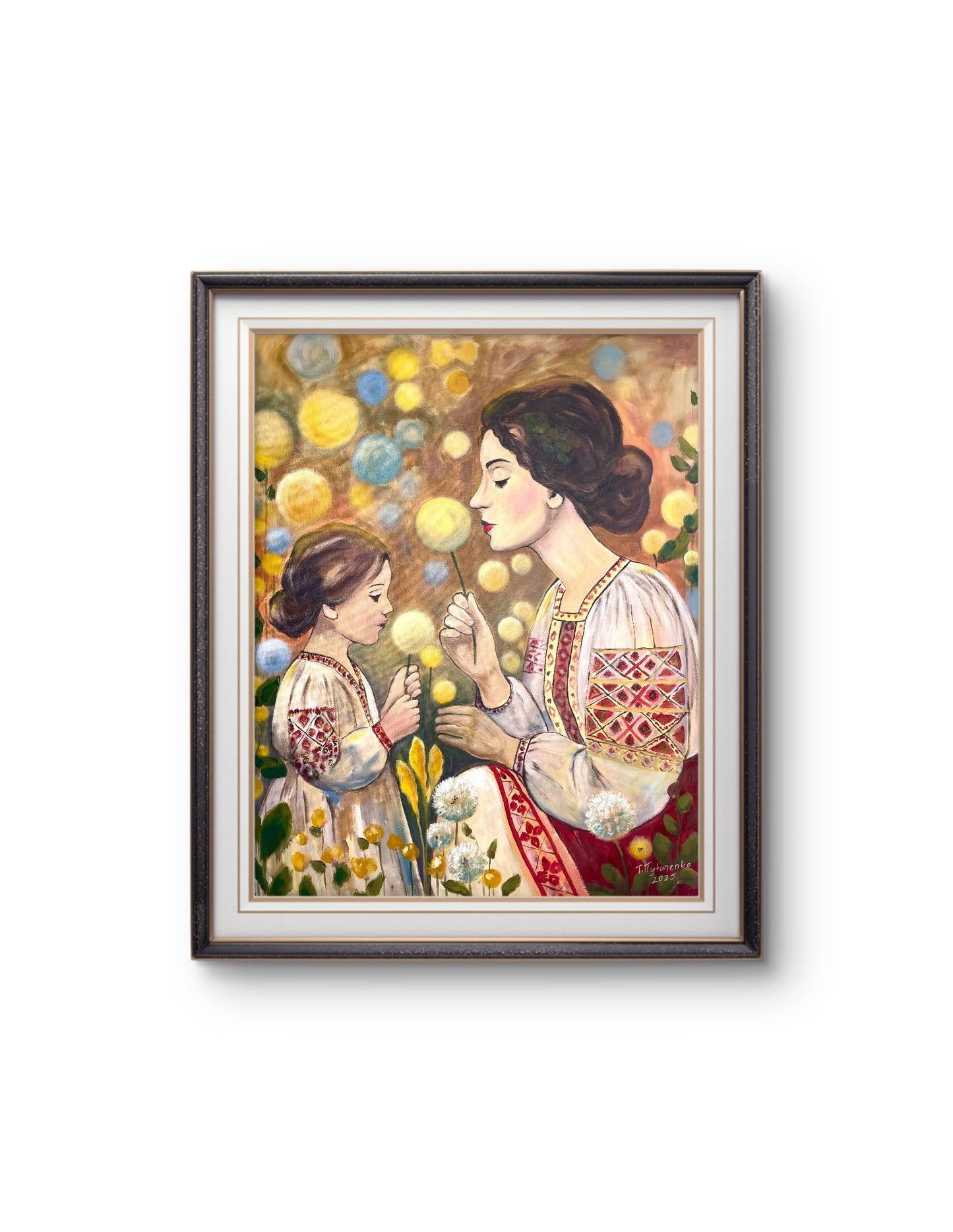 Mother and Daughter Poster  Ukrainian Folk Art Print Gift for Mother  Motherhood Gift