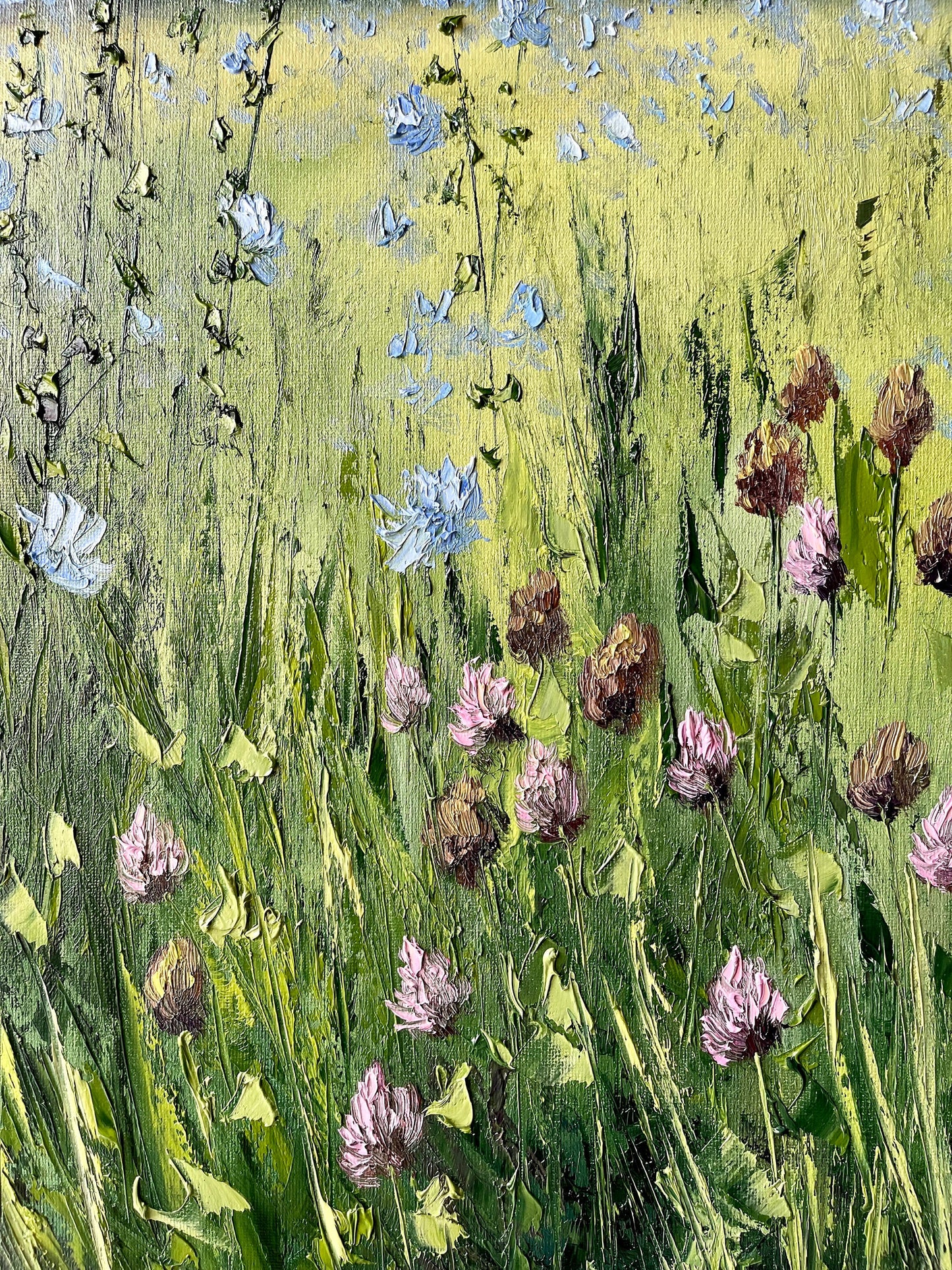 Wildflower painting Original oil painting Meadow landscape