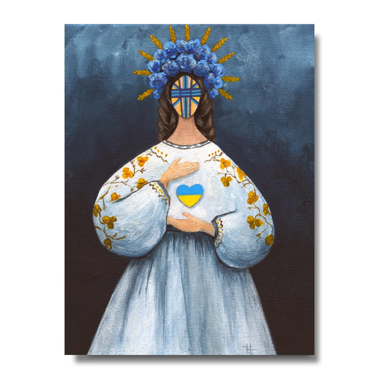 Ukrainian Style Wall Unframed Poster with Ukrainian Motanka