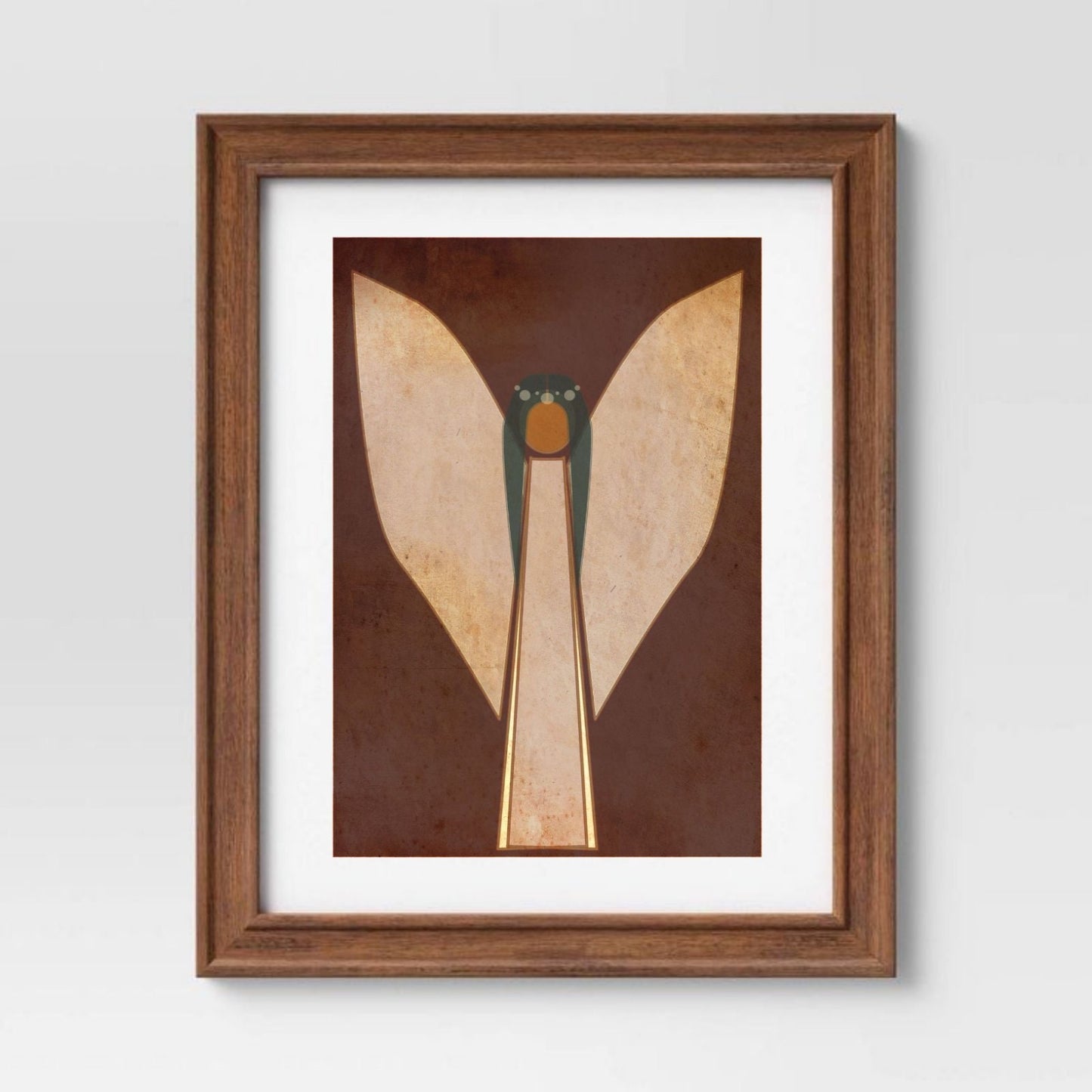 Mid century modern Angel painting Angel poster Minimalist painting Christian painting Simple Angel Guardian Angel